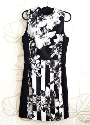 Черно-белое платье футляр h&amp;m 40 европейское2 фото