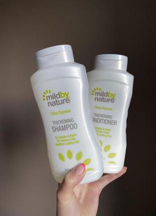Шампунь і кондиціонер з біотином для густоти волосся mild by nature