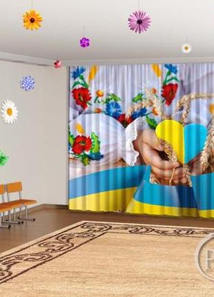Патріотичні фото штори для дитячого садка з пшеницею - будь-який розмір! читаємо опис!