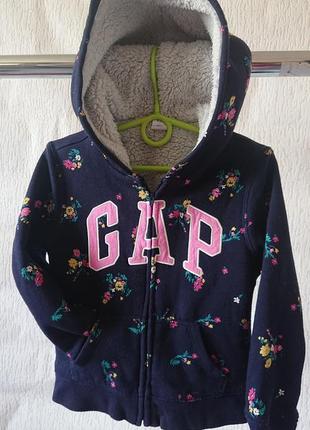 Детская кофта с капюшоном на флисе gap