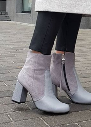 Ботинки из натуральной кожи(замши) от производителя на каблуке 8см