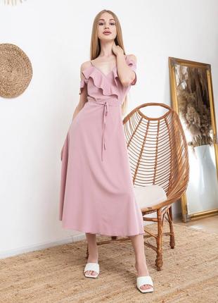 Розовый сарафан меди на запах