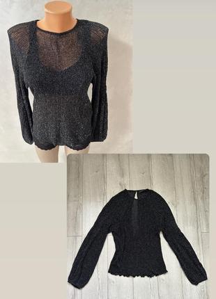 Полупрозрачная блузка от zara/блуза с серебристым напылением