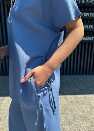 Льняний костюм високої якості👌🏽 сорочка туніка + кюлоти2 фото