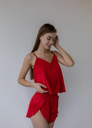 Жіноча шовкова піжама майка та шорти