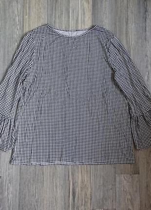 Женская трикотажная блузка в клеточку р.44/46 блузка блузочка кофта4 фото