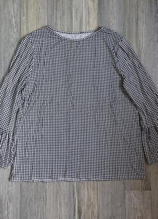 Женская трикотажная блузка в клеточку р.44/46 блузка блузочка кофта5 фото