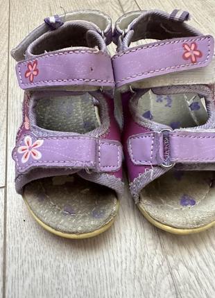 Фиолетовые босоножки 💜детские сандали на липучки7 фото