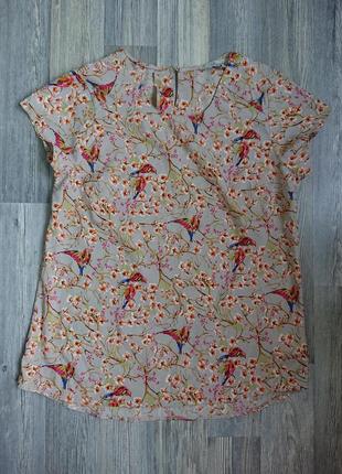 Красивая женская блуза в птички р.42/44 блузка блузочка5 фото