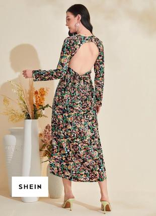 Shein сукня mulvari з v-подібним вирізом та квітковим принтом ціна на сайті 19.49€