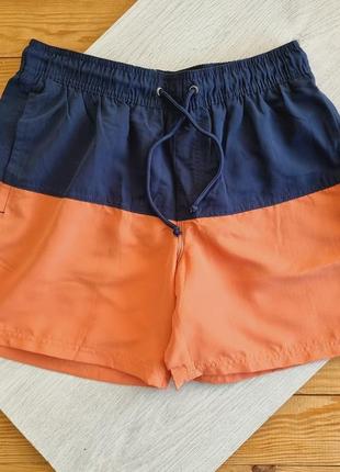Мужские пляжные шорты, размер s, цвет коралловый-синий1 фото