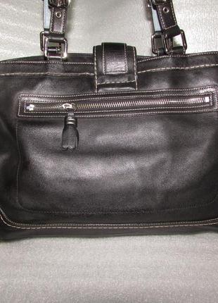 Coach~фирменная большая сумка 100% натуральная кожа ~3 фото