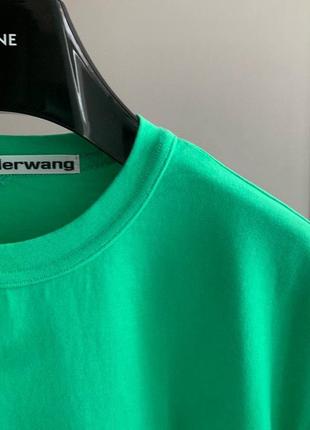Футболка брендова зелена в стилі alexander wang5 фото