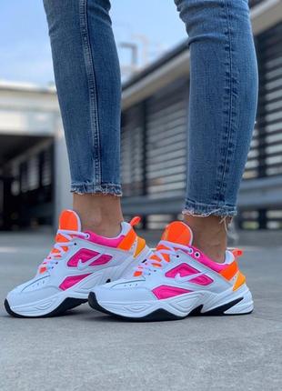 💖новинка💖женские яркие кроссовки найк nike m2k teckno orange pink. демисезонные, осенние4 фото