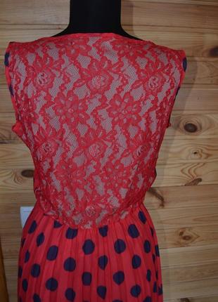 Нереально-красивое платье в горох arizona! lux! кружевная спинка! юбка плиссе!9 фото