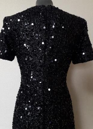 Эффектное,коктейльное,вечернее,двухслойное сияющее платье-травка с пайетками9 фото
