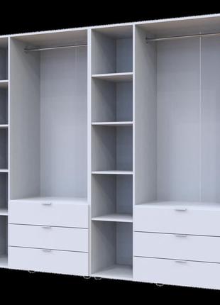 Распашной шкаф для одежды гелар комплект doros цвет белый 3+3 двери дсп 232,4х49,5х203,4 (42002119)2 фото