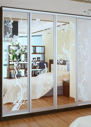 Шафа-купе ніка 16 d-450 (двері піскоструй) (2600мм x 450мм x 2400мм)