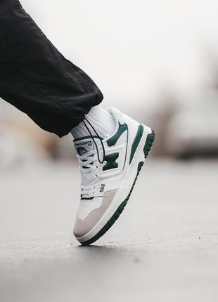 Мужские кроссовки new balance 550 white green 40-41-42-43-44-45