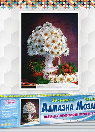 Алмазна вишивка набір ромашки в глечику 40х50 dm-120