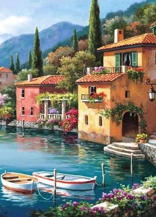 Алмазна мозаїка на підрамнику сонячна набережна 50х40 tn1103