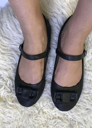 Туфли балетки чёрные с бантиком в стиле мэри джейн2 фото