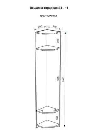 Вішак торцевий flashnika вт-11 (350мм x 350мм x 2000мм)2 фото