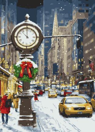 Картины по номерам зима в нью йорке 50*60 см1 фото