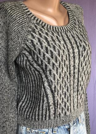 Кашемировый свитер quinn крупная вязка серый меланж4 фото
