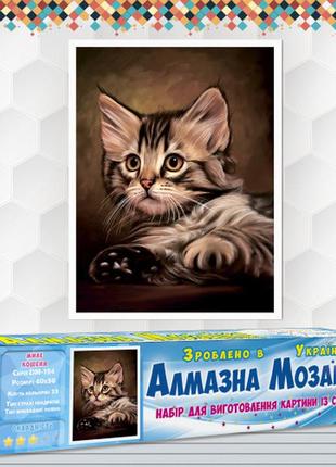 Алмазная вышивка набор милый котенок 40х50  dm-194