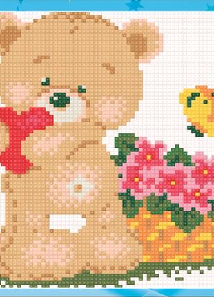 Алмазная вышивка набор для детей медвежонок 17х19 ua-007