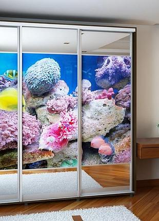 Шафа-купе flashnika ніка 2 d-450 (двері фотодрук вставки дзеркало) (2400мм x 450мм x 2400мм)