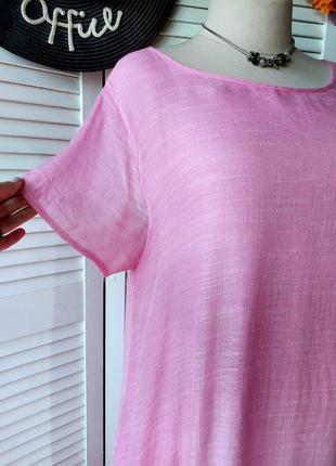 Платье нежно розовое длиное миди бохо оверсайз карманами7 фото