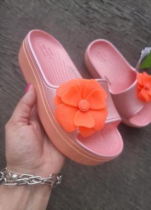 Шлепки на платформе crocs platform j2w4-33/34-22cm