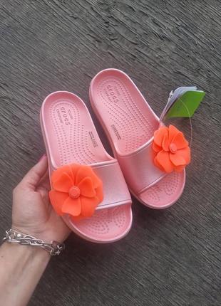 Шлепки на платформе crocs platform j2w4-33/34-22cm