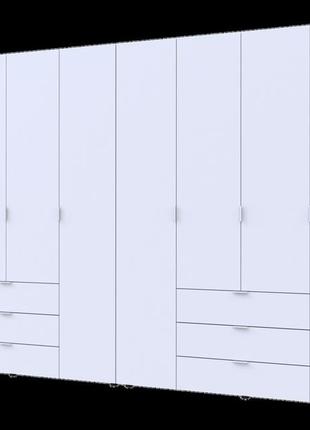 Распашной шкаф для одежды гелар комплект doros цвет белый 4+4 двери дсп 310х49,5х203,4 (42002121)