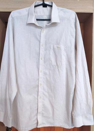 Виробництва австрії, з льону та бавовни чоловіча сорочка,  рубашка .2 фото