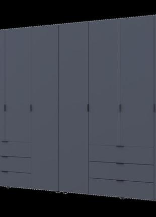 Распашной шкаф для одежды гелар комплект doros цвет графит 4+4 двери дсп 310х49,5х203,4 (42002130)