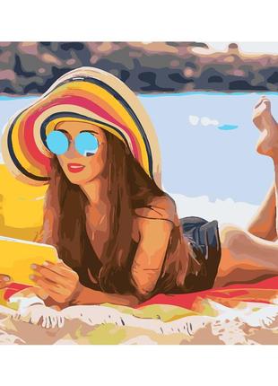Картина по номерам девушка на песке 40х50 см. sy6340