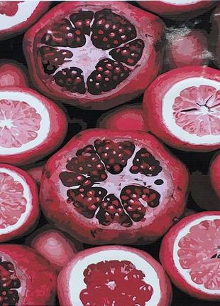 Картина по номерам strateg премиум гранат и грейпфрут strateg размером 40х50 см (sy6846)