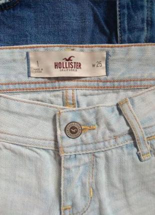 Джинсовые шорты из денима рваные hollister ☀️ размер 25w/наш 40р3 фото