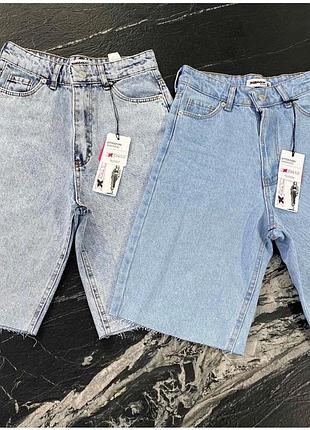 Джинсовые шорты мом бермуды прямые женские турция