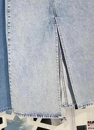 Джинсова юбка прямого крою міді туреччина2 фото
