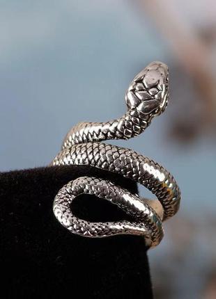 Мужское кольцо в виде змеи скандинавское кольцо перстень серебряная змея размер регулируемый6 фото