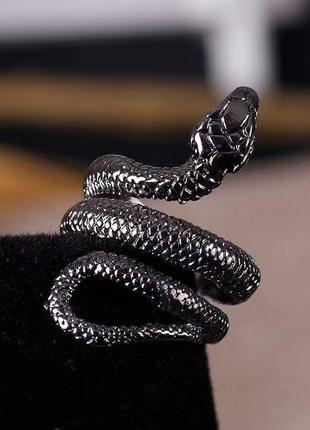 Мужское кольцо в виде змеи скандинавское кольцо перстень серебряная змея размер регулируемый7 фото