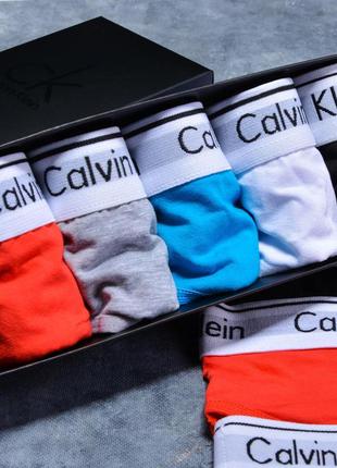 Набір 5 штук трусиків-сліпів calvin klein в подарунковій коробці, труси жіночі 5 штук3 фото