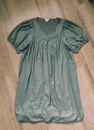 Сукня з підворотом вільного крою з короткими обʼєднання ємними рукавами diesel оригінал4 фото