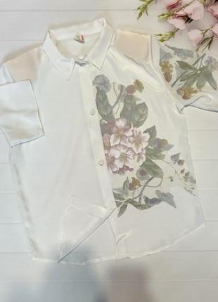 Блуза блузка рубашка с цветами женская