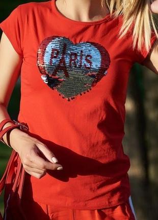 Красивая,эффектная,качественная,стрейчевая красная футболка has&lafe,оne size,на xs/s/m