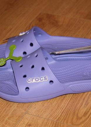 Женские шлепанцы кроксы crocs classic slide w7, w8, w9 оригинал!3 фото